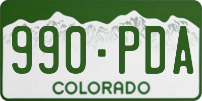 CO license plate 990PDA