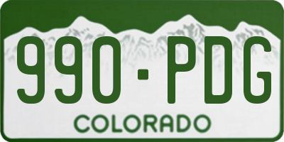 CO license plate 990PDG