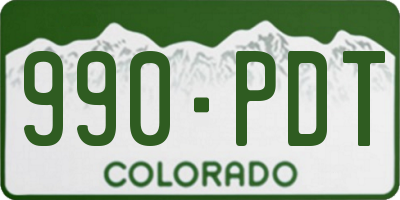 CO license plate 990PDT