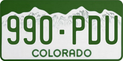 CO license plate 990PDU