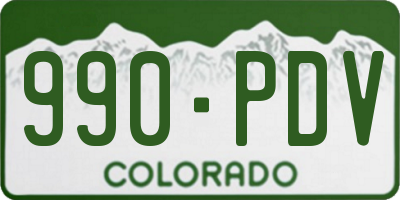CO license plate 990PDV