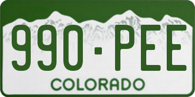 CO license plate 990PEE