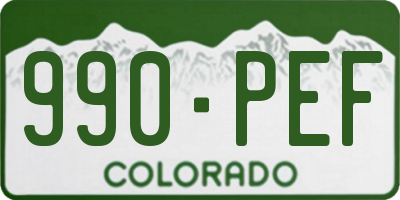 CO license plate 990PEF