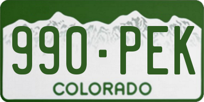 CO license plate 990PEK