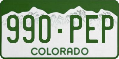 CO license plate 990PEP
