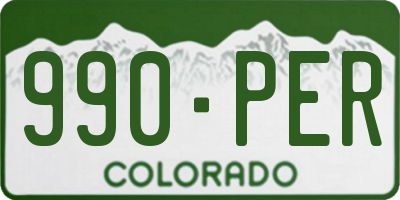 CO license plate 990PER