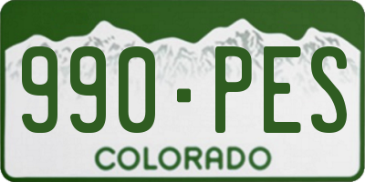 CO license plate 990PES