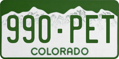 CO license plate 990PET