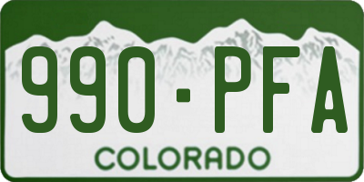 CO license plate 990PFA