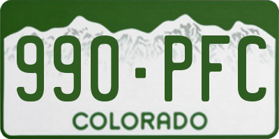 CO license plate 990PFC