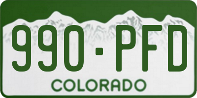 CO license plate 990PFD