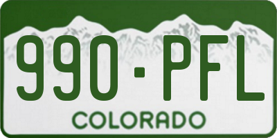 CO license plate 990PFL