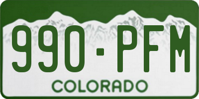 CO license plate 990PFM