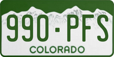 CO license plate 990PFS