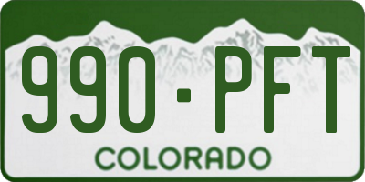CO license plate 990PFT