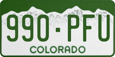CO license plate 990PFU