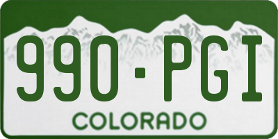 CO license plate 990PGI