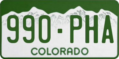 CO license plate 990PHA