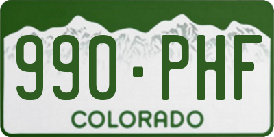 CO license plate 990PHF