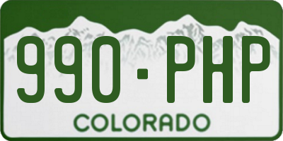 CO license plate 990PHP