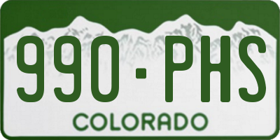 CO license plate 990PHS