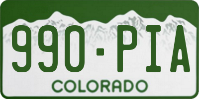 CO license plate 990PIA