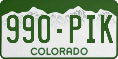 CO license plate 990PIK