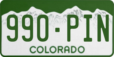 CO license plate 990PIN
