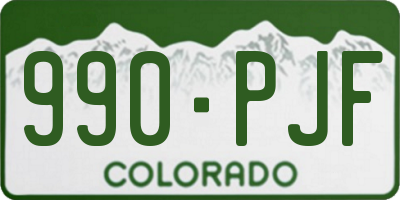 CO license plate 990PJF