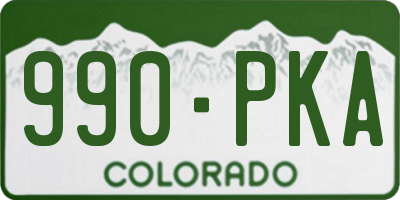 CO license plate 990PKA