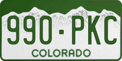 CO license plate 990PKC