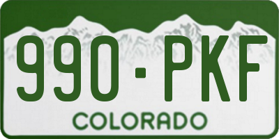 CO license plate 990PKF