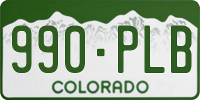 CO license plate 990PLB