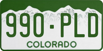 CO license plate 990PLD