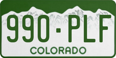 CO license plate 990PLF
