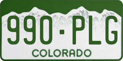 CO license plate 990PLG