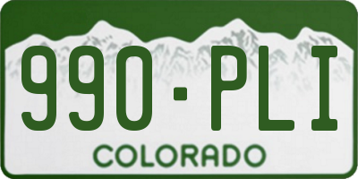 CO license plate 990PLI