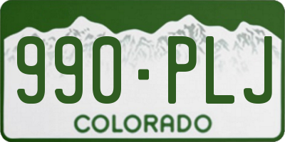 CO license plate 990PLJ