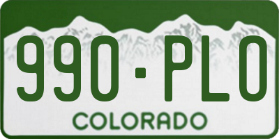 CO license plate 990PLO