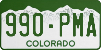 CO license plate 990PMA