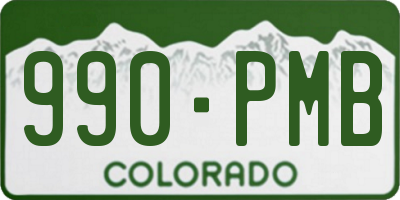 CO license plate 990PMB