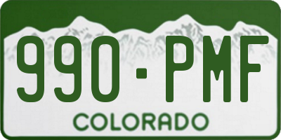 CO license plate 990PMF