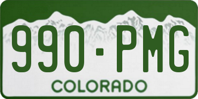 CO license plate 990PMG