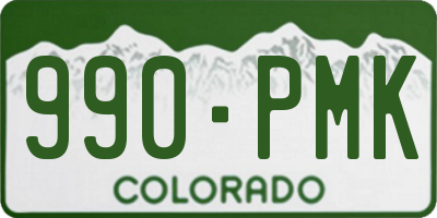 CO license plate 990PMK