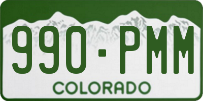 CO license plate 990PMM