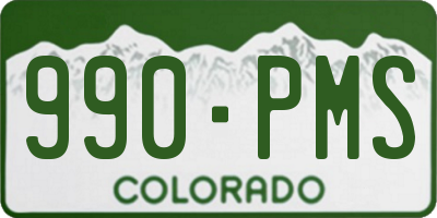 CO license plate 990PMS