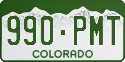 CO license plate 990PMT