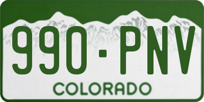 CO license plate 990PNV