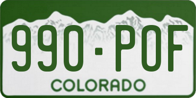 CO license plate 990POF