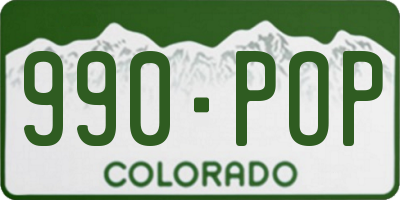 CO license plate 990POP